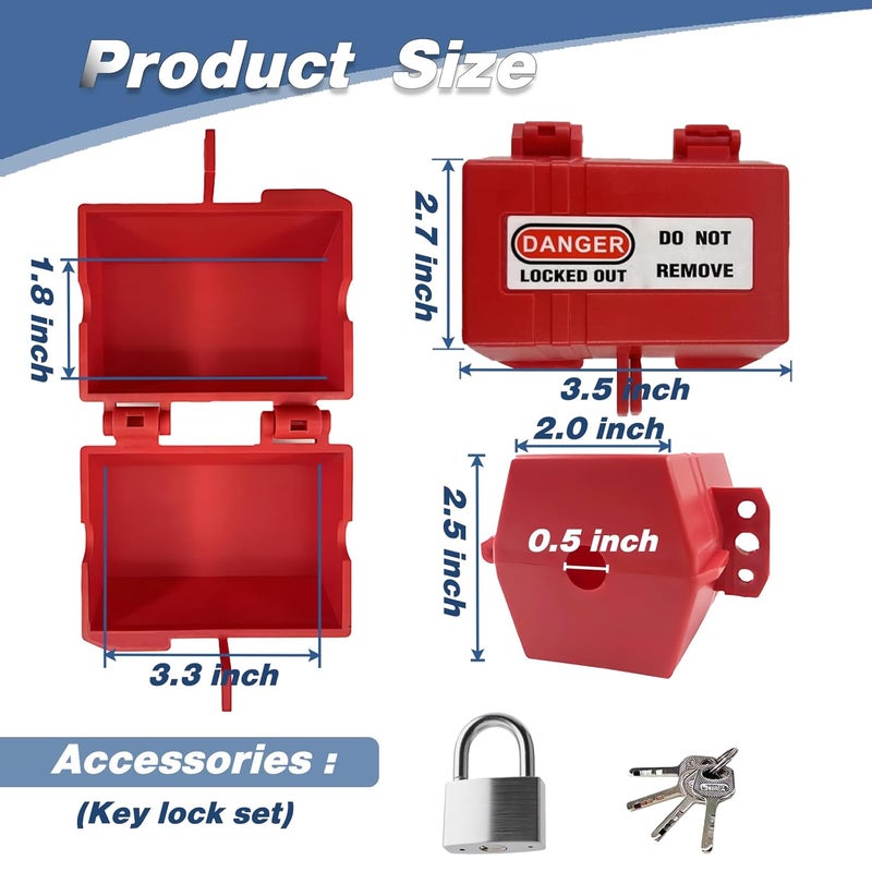 Young Dance Plug Lockout with Locking Tag, Industrial Grade Anti-Touch 110v Electric Plug & Thermostat Plug Plug Lock, Extension Cord Lock, Suitable for Factories, Home Children Power Plug Lock Protection - Image 2
